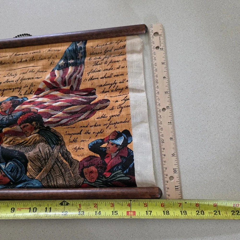 Burlap Wall Hanging Tapestry Scroll 17 American Washington Declaration Patriotic
